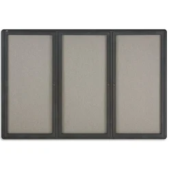 Quartet Radius Fabric Enclosed Bulletin Board, Graphite Frame, 4'H x 6'W (2367L)