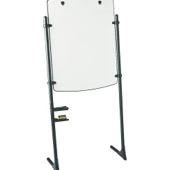 Quartet® Silhouette® Total Erase® Easel, Whiteboard/Flipchart, Black Frame, 75"H