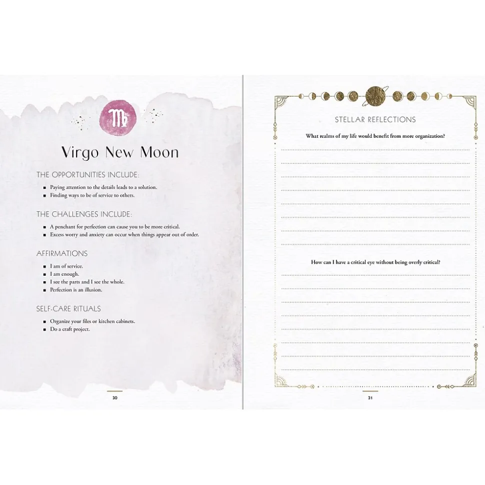 Quarto Astrological Wellness & Spirituality Guided Journal, Hardcover, 6.27" x 8.25", College Ruled, Purple, 160 Pages