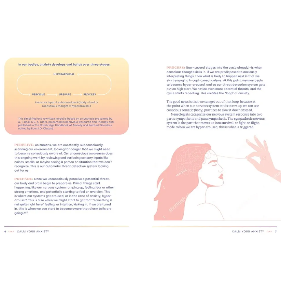 Quarto Calm Your Anxiety Guided Journal, Hardcover, 6.27" x 8.25", College Ruled, Blue, 160 Pages (9781631068157)