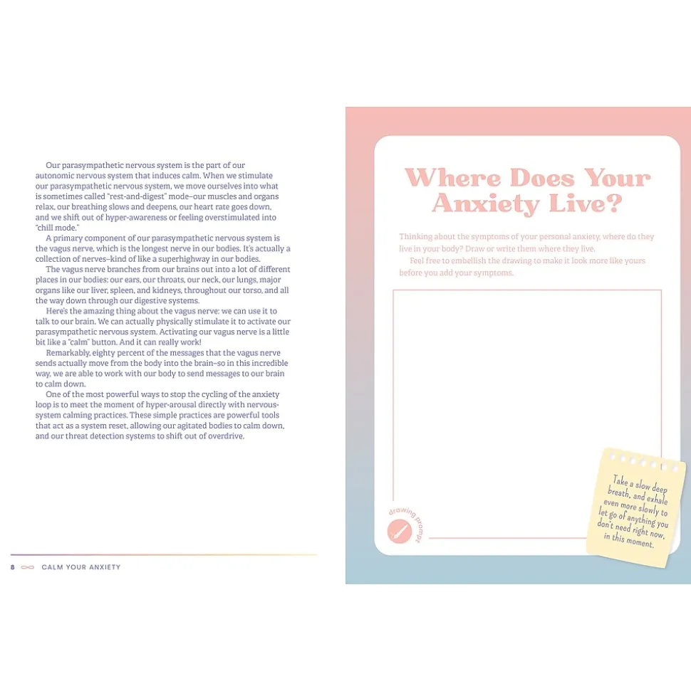 Quarto Calm Your Anxiety Guided Journal, Hardcover, 6.27" x 8.25", College Ruled, Blue, 160 Pages (9781631068157)