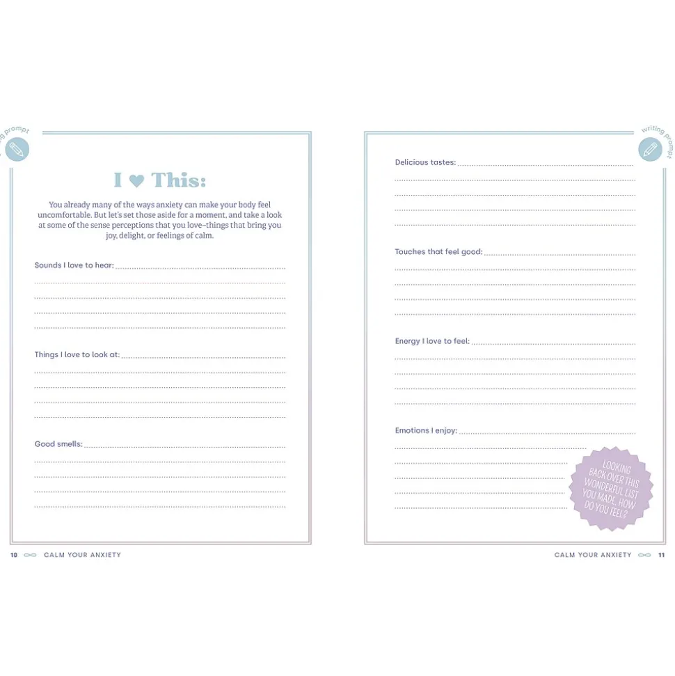 Quarto Calm Your Anxiety Guided Journal, Hardcover, 6.27" x 8.25", College Ruled, Blue, 160 Pages (9781631068157)