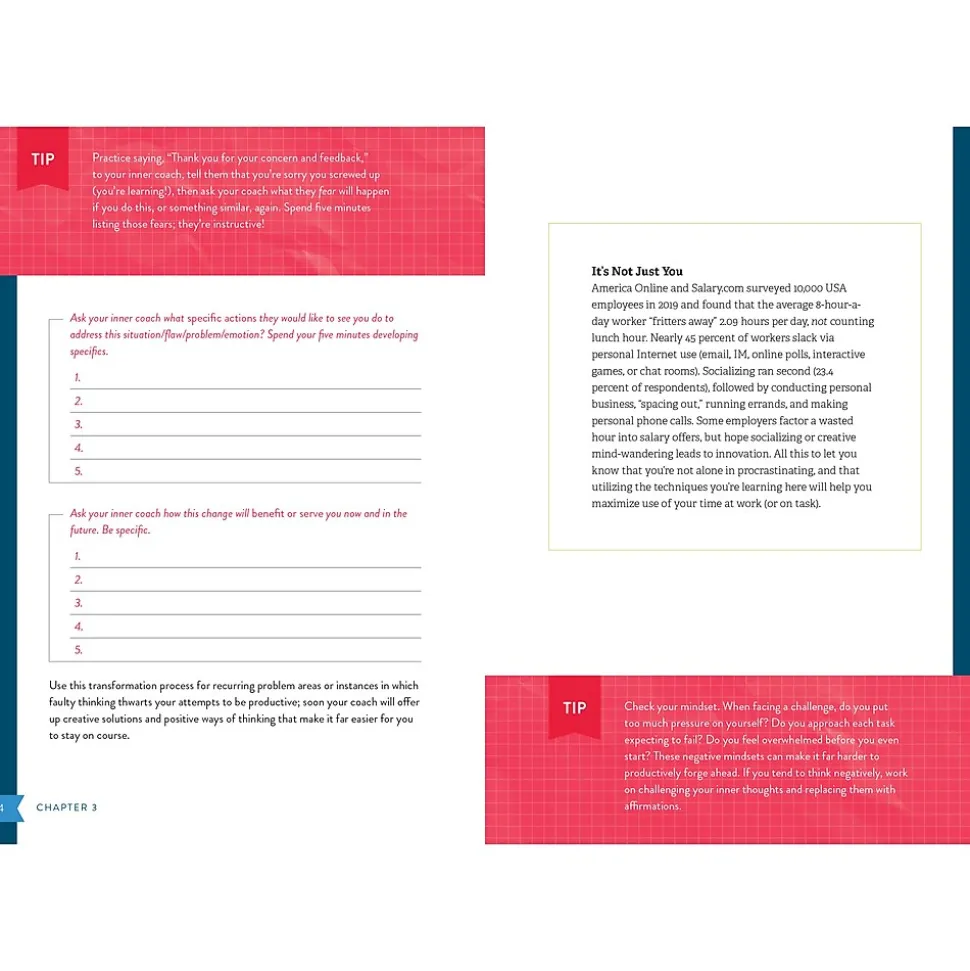 Quarto 5-Minute Productivity Guided Journal, 6.30" x 8.27", College Ruled, White, 192 Pages (9780785842057)