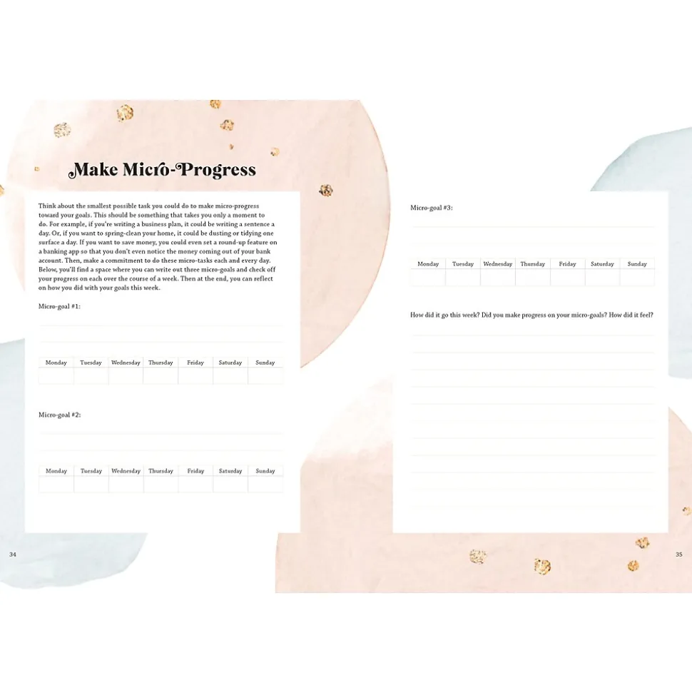 Quarto Progress Over Perfection Productivity Guided Journal, 6.65" x 9", College Ruled, Blush, 160 Pages (9781631068652)