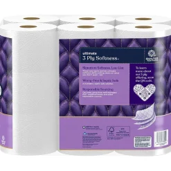 Quilted Northern Ultra Plush Toilet Paper, 3-ply, White, 255 Sheets/Roll, 18 Rolls/Case (876045/874685)