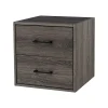 QUUBs 15.75" Drawer Cabinet with 2 Drawers, Weathered Gray (G115002500)