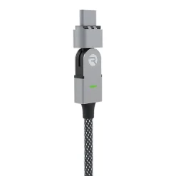 Raycon The Magic 180 Pro Fast-Charging Cable for iOS, Micro USB & USB-C, 6.5-ft., Black (RACMAG720-23E-BLAB)