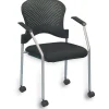 Raynor Eurotech Fabric Seat Breeze 4 Leg Side Chair, with Caster, Grey, 2/Carton
