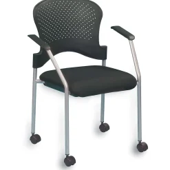 Raynor Eurotech Fabric Seat Breeze 4 Leg Side Chair, with Caster, Grey, 2/Carton
