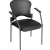 Raynor Eurotech Fabric Seat Breeze 4 Leg Side Chair, Black Frame, Black