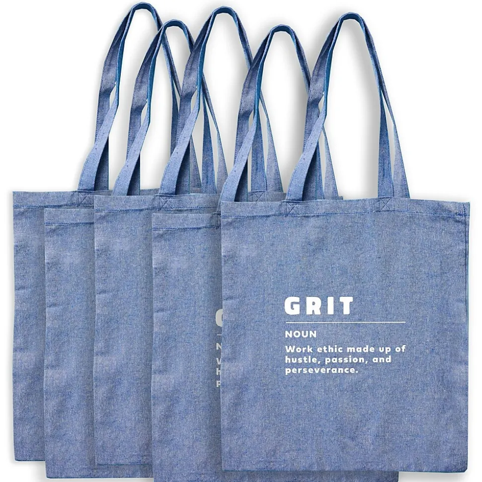Recycled Cotton Twill Tote - Grit - 5 Pack