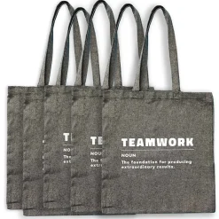 Recycled Cotton Twill Tote - Teamwork - 5 Pack
