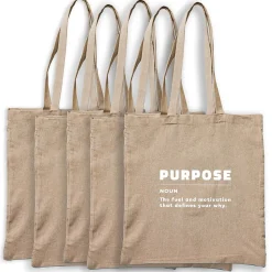 Recycled Cotton Twill Tote - Purpose - 5 Pack