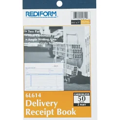 Rediform® Carbonless Delivery Receipt Books, 4-1/4