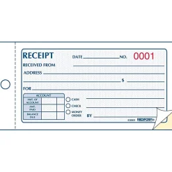 Rediform Money Receipt Book, 2 3/4