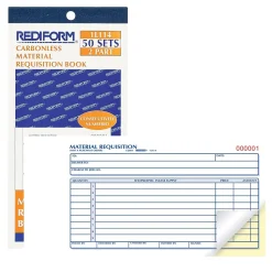 Rediform 2-Part Carbonless Purchase Requisitions, 4.25"L x 7.88"W, 50 Sets/Book (1L114)
