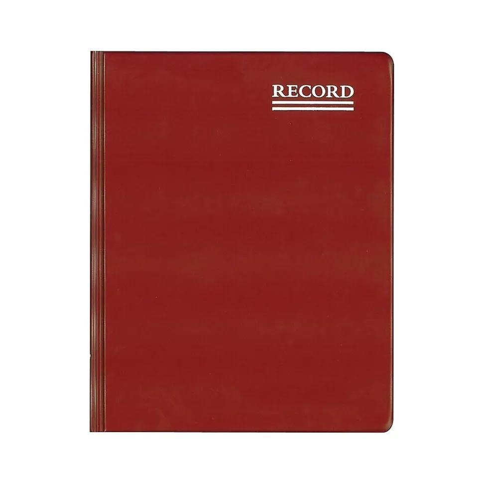 Rediform Vinyl Series Record Book, 8.38" x 10.38", Red, 150 Sheets/Book (57231)