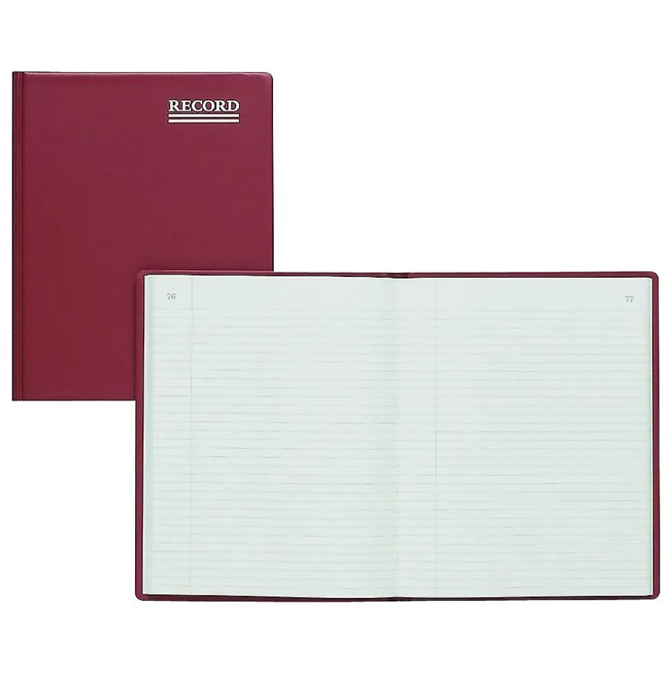 Rediform Vinyl Series Record Book, 8.38" x 10.38", Red, 150 Sheets/Book (57231)