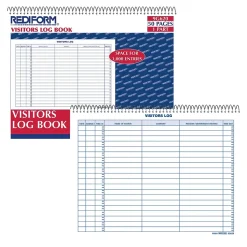 Rediform Visitors Log Book, 11" x 8.5", 50 Pages, Multicolor (9G620)