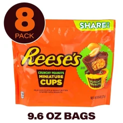 Reese's Crunchy Peanuts Miniature Cups Pouch, 9.6 oz, 8/Pack (220-02453)