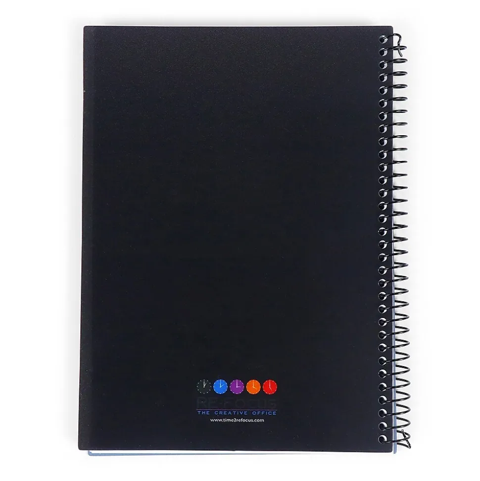 RE-FOCUS THE CREATIVE OFFICE on the GO Notepad, College Ruled, Black, 142 Sheets/Pad (88001)