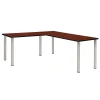 Regency Kee 66" L-Desk with 42" Return, Cherry/Chrome (ML662442CHBPCM)