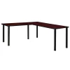 Regency Kee 72" L-Desk with 42" Return, Mahogany/Black (ML722442MHBPBK)