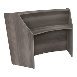 Regency Marque 72"W Curved Reception Desk Workstation, Driftwood Gray (77290GY)