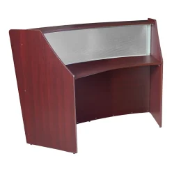 Regency Marque 72"W Curved Reception Desk Workstation, Mahogany (77310MH)