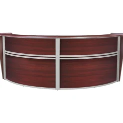 Regency Marque 124.5"W Curved Reception Desk Workstation, Mahogany (77292MH)