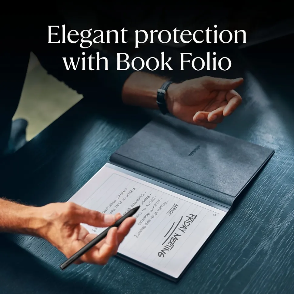 reMarkable 2 10.3" Paper Tablet with Marker Plus and Premium Leather Book Folio, Black (RM115)