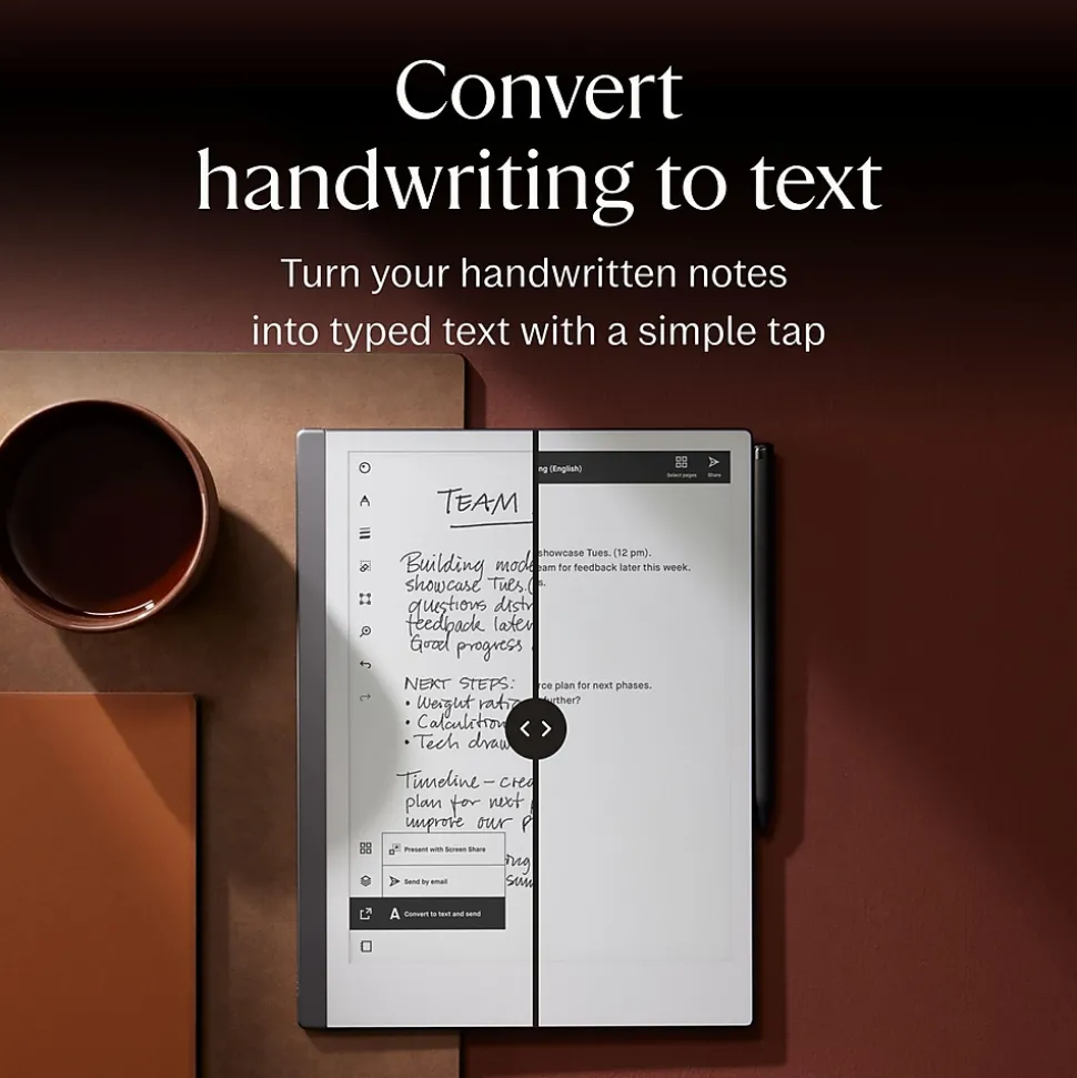 reMarkable 2 10.3" Paper Tablet with Marker Plus and Premium Leather Book Folio, Black (RM115)