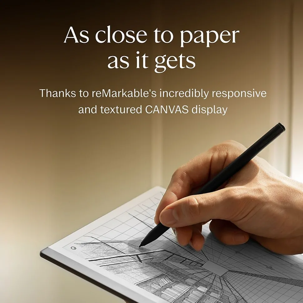 reMarkable 2 10.3" Paper Tablet with Marker Plus and Polymer Weave Book Folio, Gray (RM114)