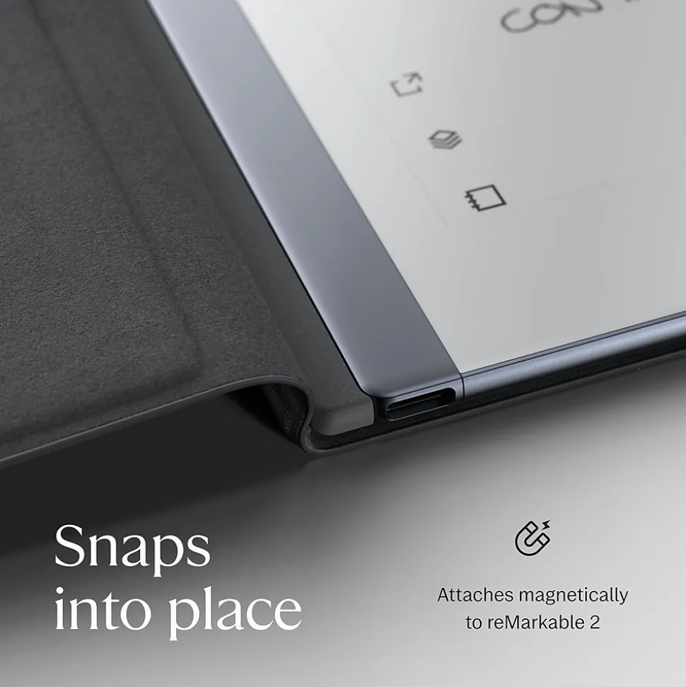 reMarkable 2 10.3" Paper Tablet with Marker Plus and Polymer Weave Book Folio, Gray (RM114)