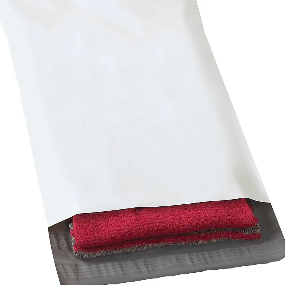 Returnable Poly Mailers, White, 12" x 15-1/2", 100/Case
