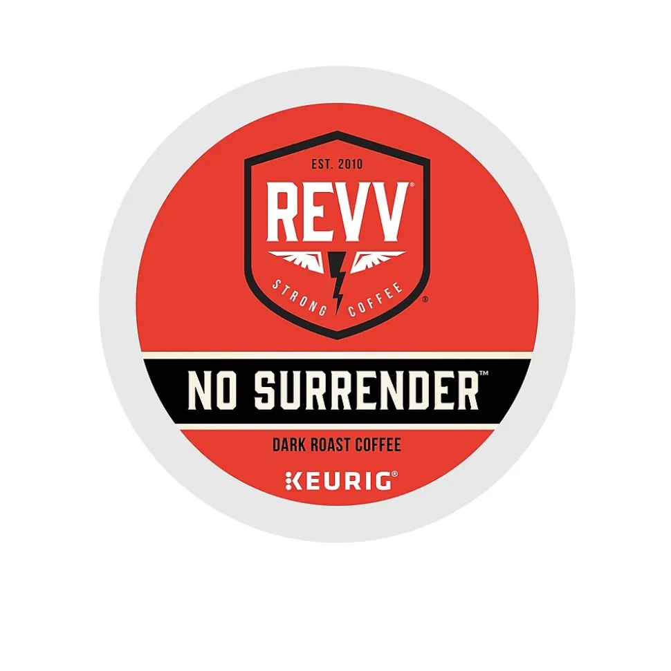 Revv Coffee No Surrender Coffee Keurig® K-Cup® Pods, Dark Roast, 96/Carton (6873CT)