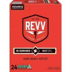 Revv Coffee No Surrender Coffee Keurig® K-Cup® Pods, Dark Roast, 96/Carton (6873CT)