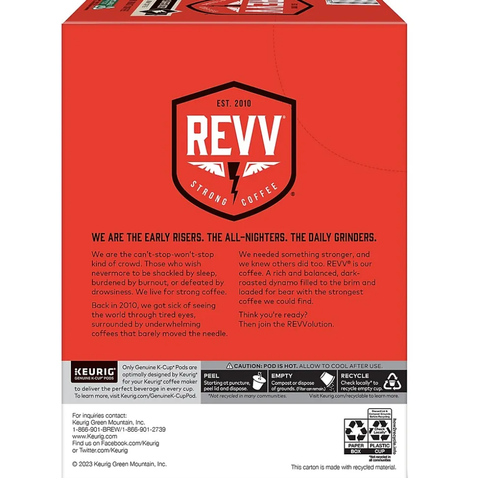 Revv Coffee No Surrender Coffee Keurig® K-Cup® Pods, Dark Roast, 96/Carton (6873CT)