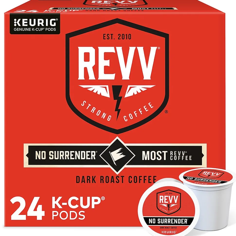 Revv Coffee No Surrender Coffee Keurig® K-Cup® Pods, Dark Roast, 24/Box (6873)