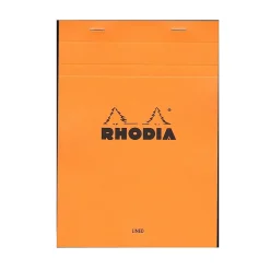 Rhodia Classic French Paper Pads Ruled With Margin 6 In. X 8 1/4 In. Orange [Pack Of 4] (4PK-16600)