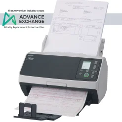 RICOH FI-8170 CG01000-303101 Document Scanner with 3 Additional Years of Advance Exchange Service, Black/White