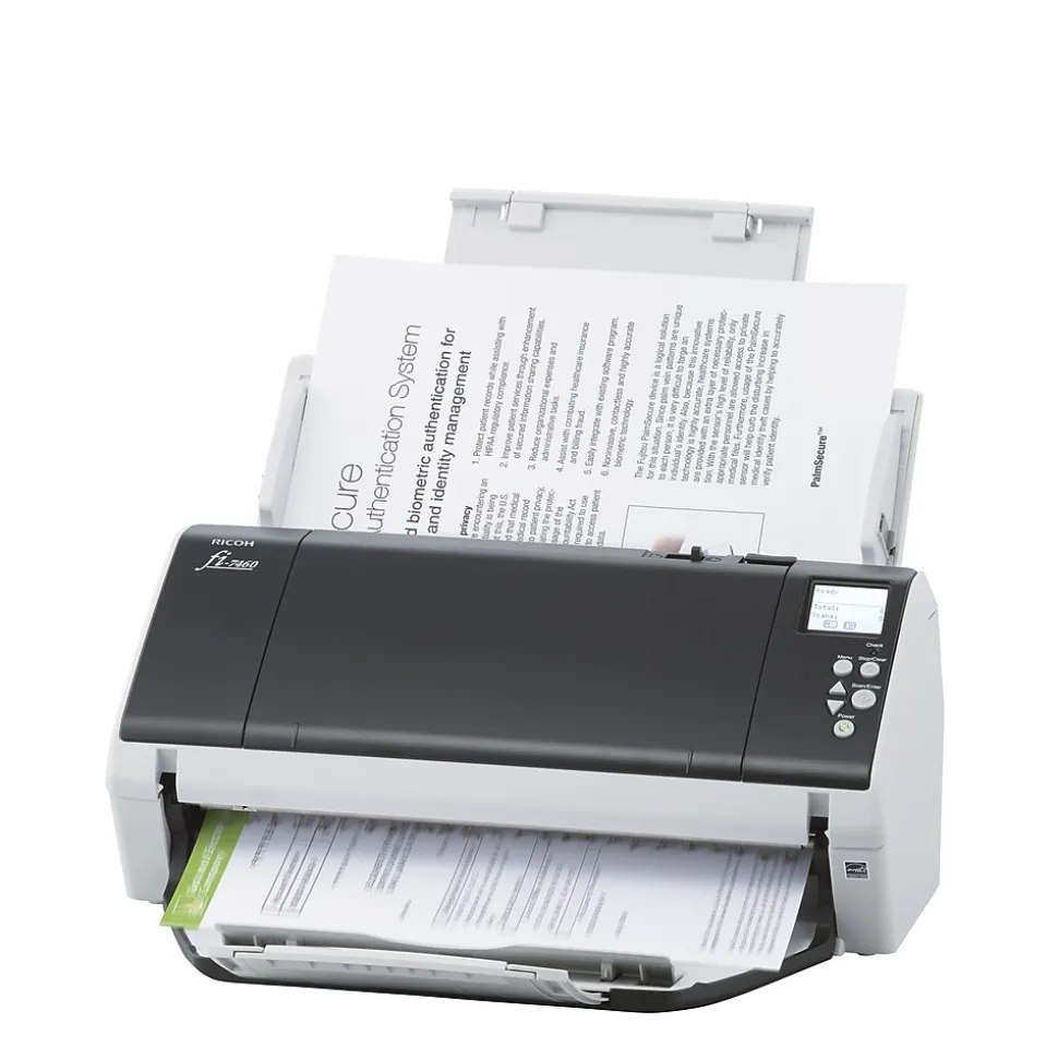 RICOH fi-7460 PA03710-B055 Duplex Document Scanner, Black/White