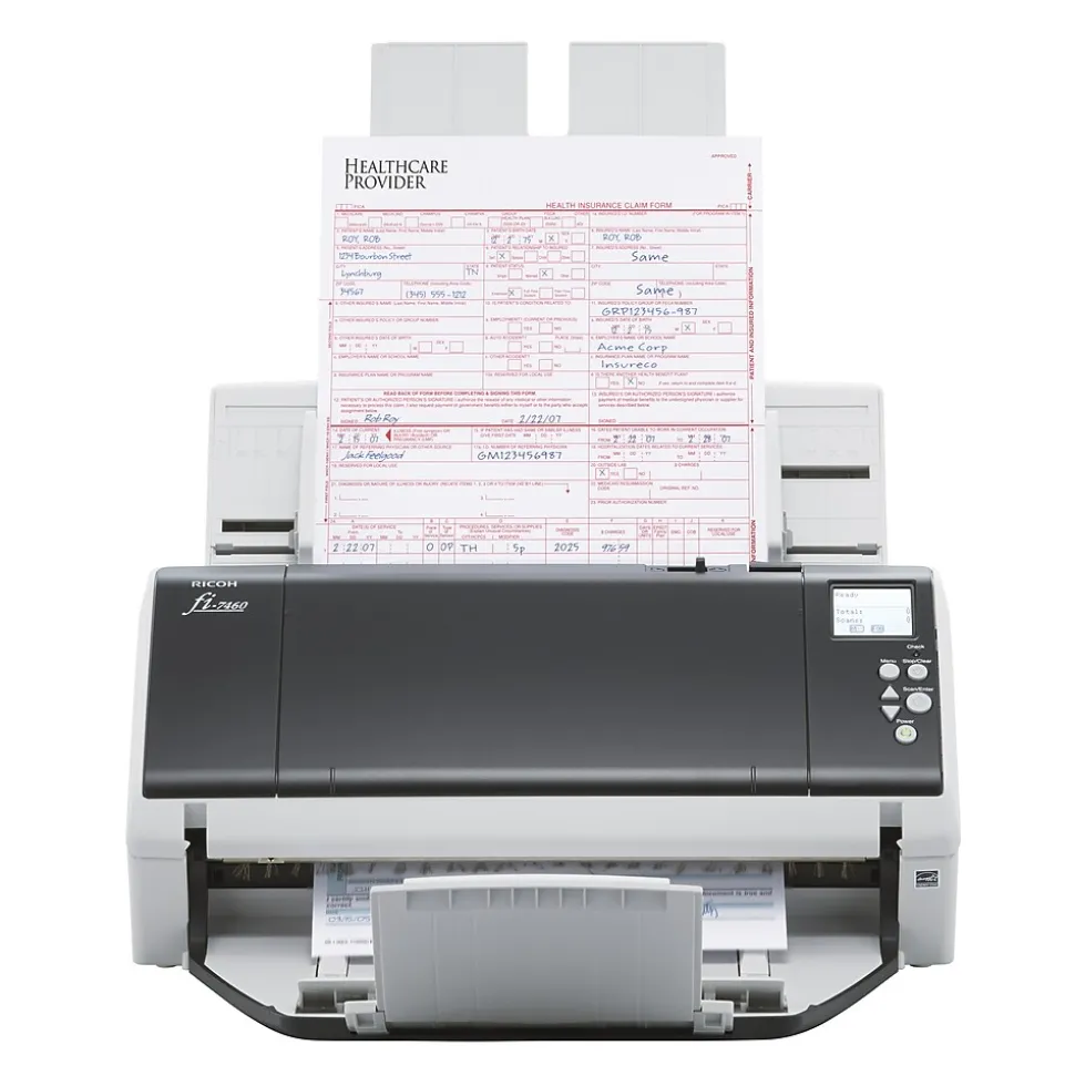 RICOH fi-7460 PA03710-B055 Duplex Document Scanner, Black/White