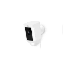 Ring Spotlight WiFi Indoor/Outdoor Cam, Wired (Plug-In), White (8SH1P7-WEN0)