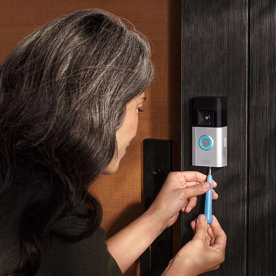 Ring WiFi Wireless Battery Doorbell Pro, Satin Nickel (B0B2BY4ZG7)