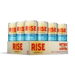 RISE Brewing Co. Oat Milk Vanilla Nitro Cold Brew Coffee, 7 oz., 12/Carton (FG-SS-014-007-012)