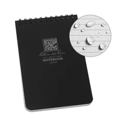 Rite in the Rain All-Weather Pocket Notebook, 4" x 6", 50 Sheets, Black (746)