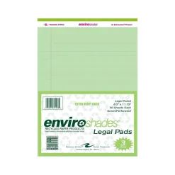 Roaring Spring Paper Products 8.5" x 11.75" Legal Pads, Recycled Green Paper, 50 Sheets/Pad, 3 Pads/Pack (74193)