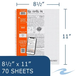 Roaring Spring Paper Products Whitelines 1-Subject Smart Notebook, 8.5