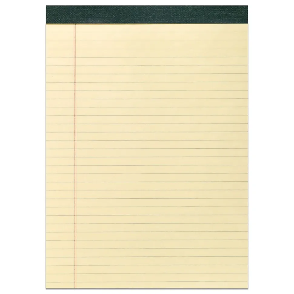 Roaring Spring Paper Products Recycled Legal Pad, 8.5" x 11.75", 40 Sheets/Pad, Canary (74712)